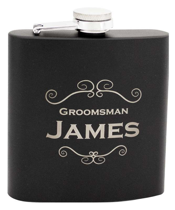 Laserable Matte Black Flask