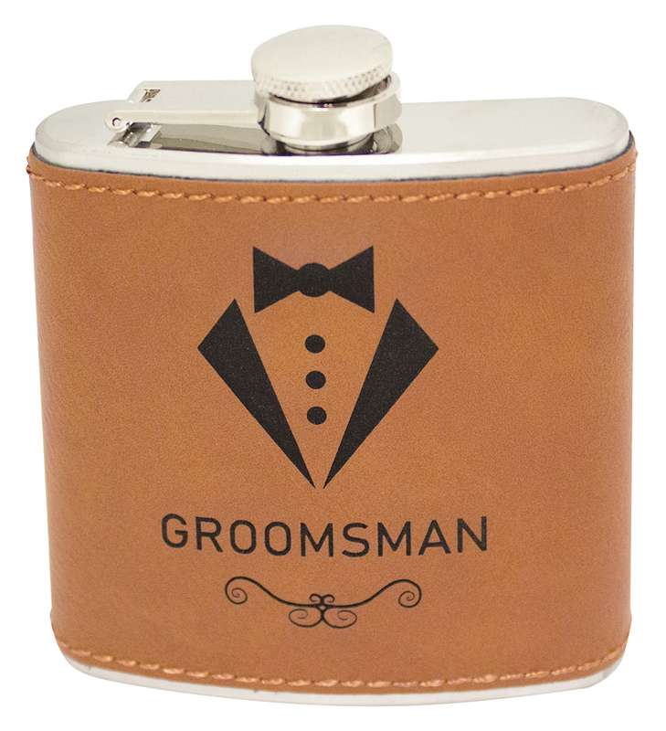 Flask with Rawhide Leatherette