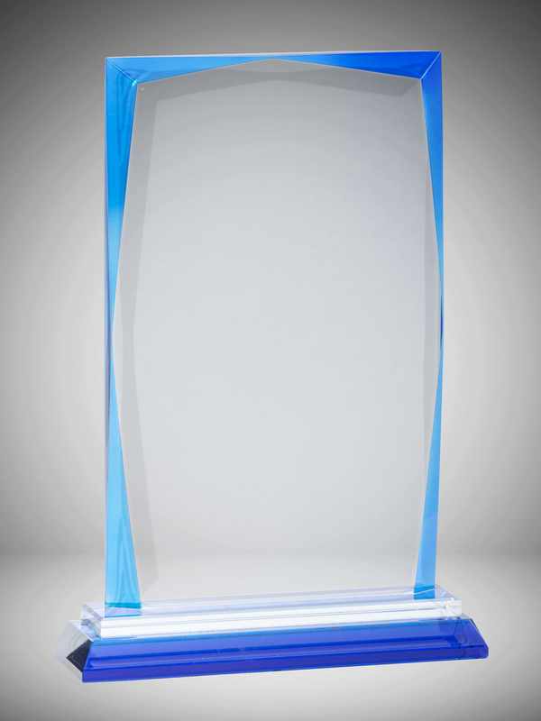 Blue Edged Glass Rectangle